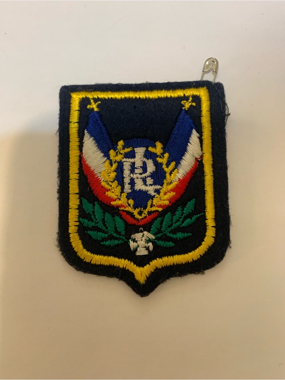 Embroidered Shield Patch - Navy, Red, White & Green